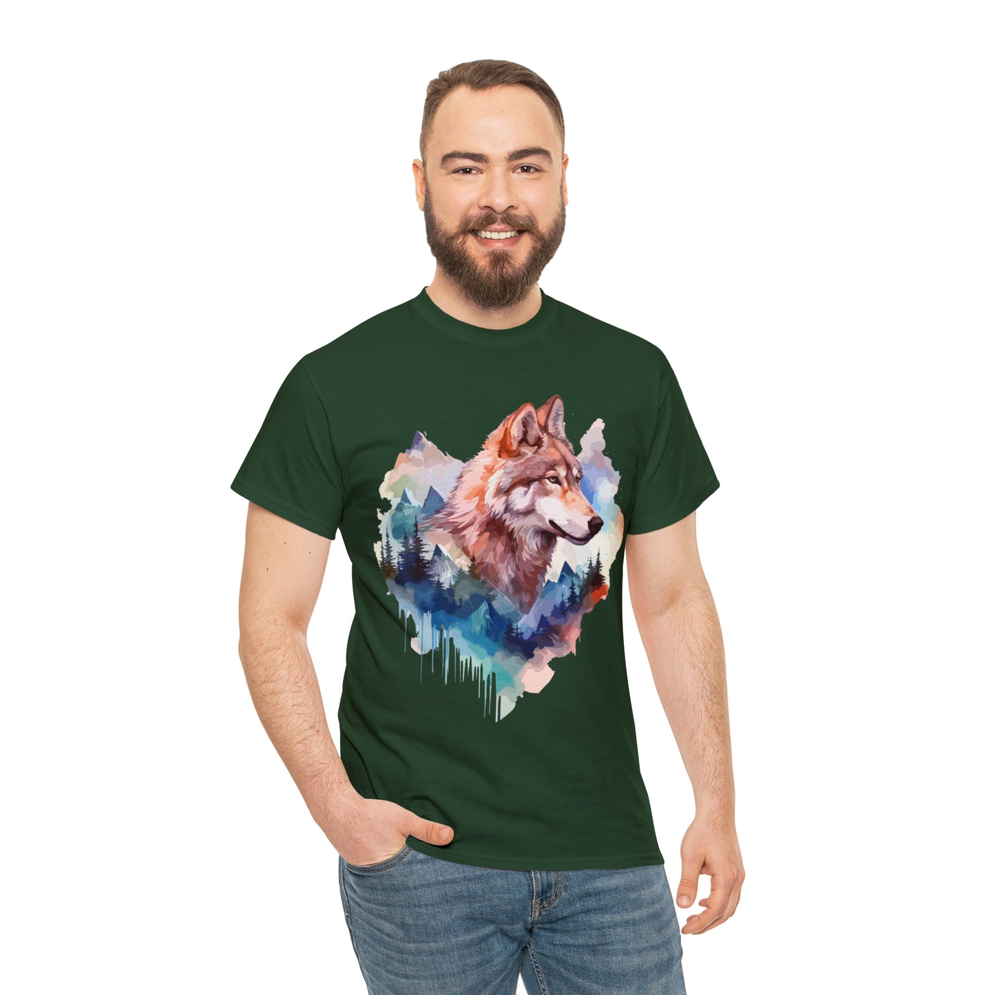 Wolf Double Exposure T-shirt