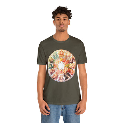 Anime Art Wheel of the Year Tee - Unique Pagan Gift for Her with a Stylish Twist