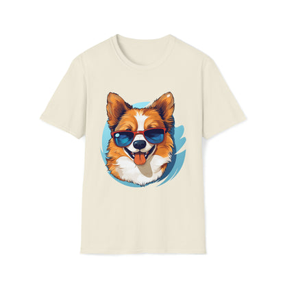 cute happy dog wearing sunglasses T-Shirt