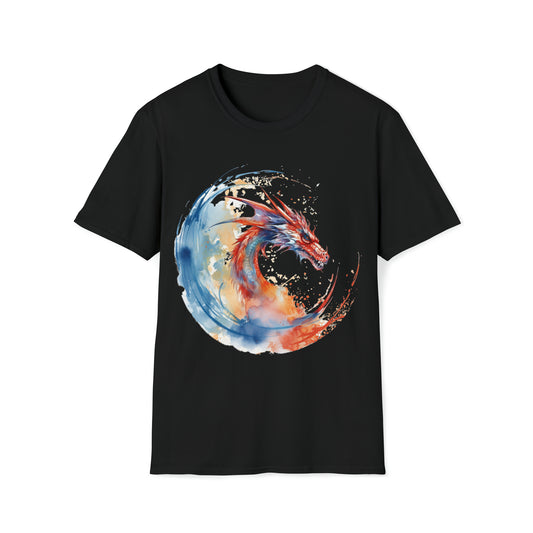 Dragon Watercolor Tee Shirt - Captivating Fantasy Art Apparel T-Shirt, Mythical Creature, Dragon Lover, Enchanting Design, Mystical Beauty