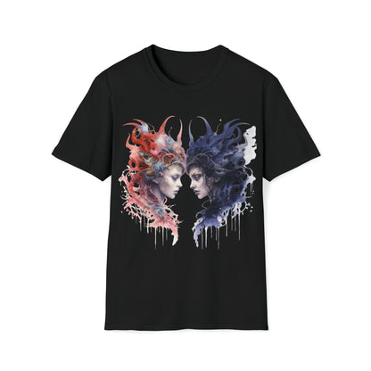 Cosmic Horror Dark Fairies Watercolor Art Tee Shirt