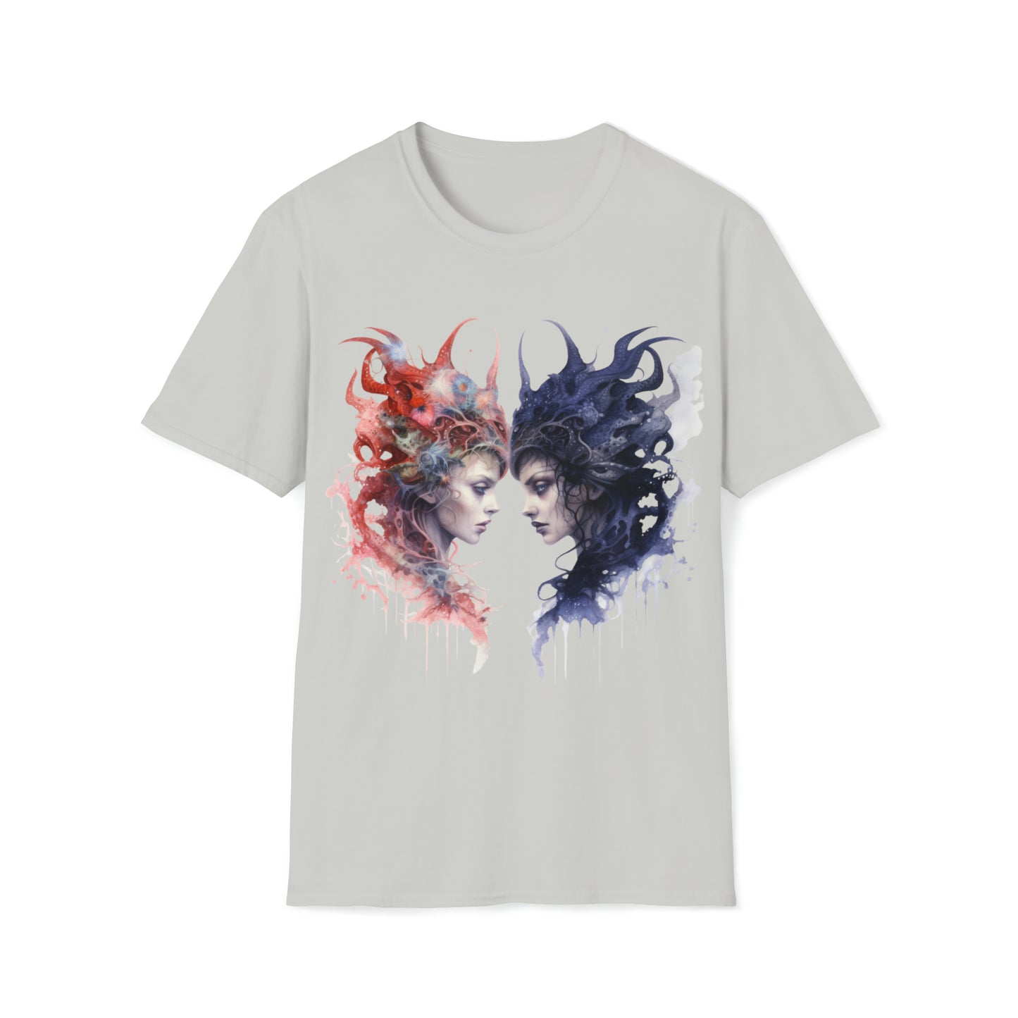 Cosmic Horror Dark Fairies Watercolor Art Tee Shirt