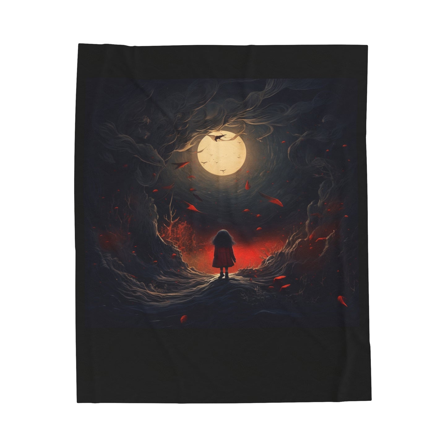 Halloween Dark Wanderer Velveteen Blanket - Luxurious Plush Throw - Spooky Elegant Gift for Her