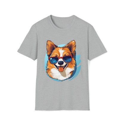 cute happy dog wearing sunglasses T-Shirt