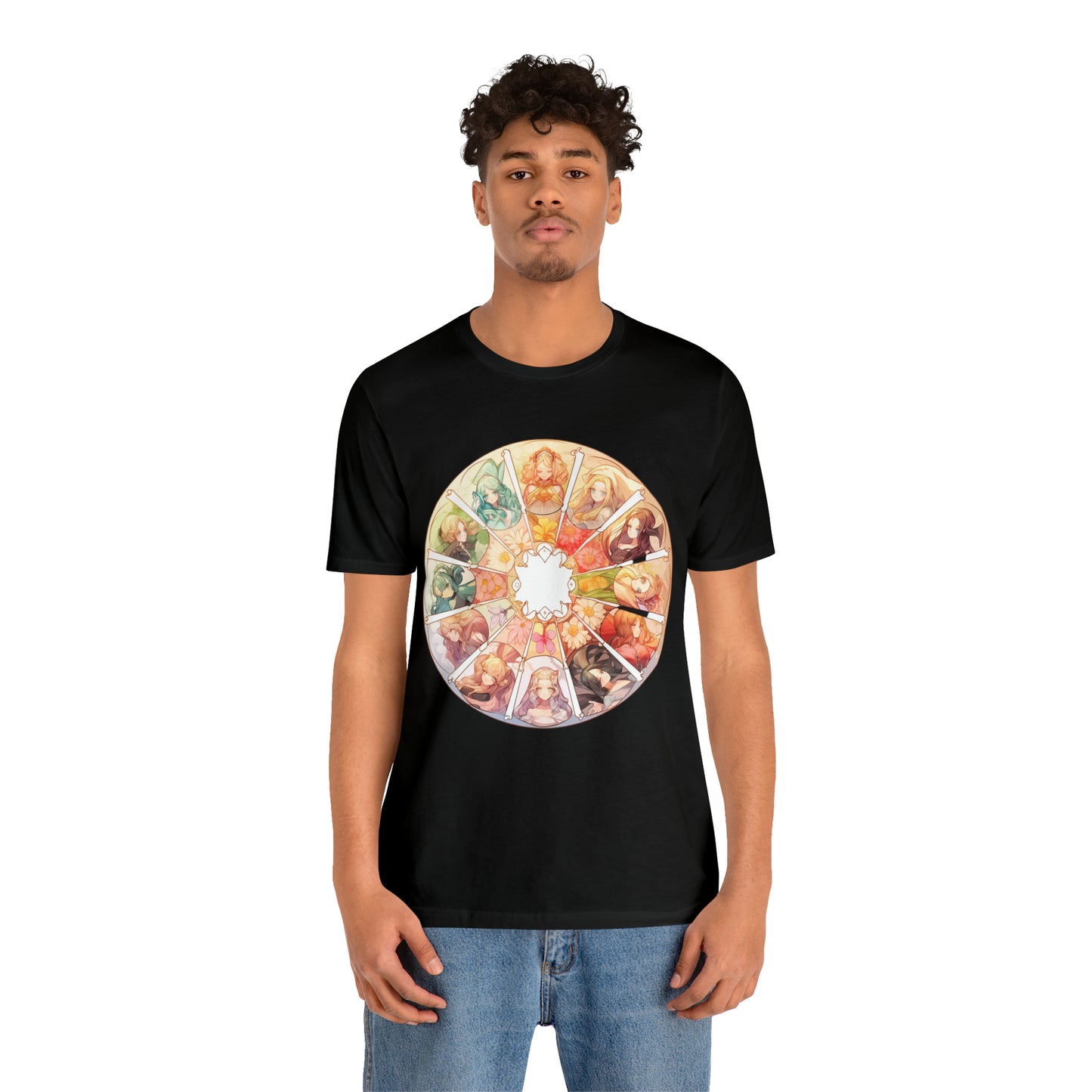 Anime Art Wheel of the Year Tee - Unique Pagan Gift for Her with a Stylish Twist