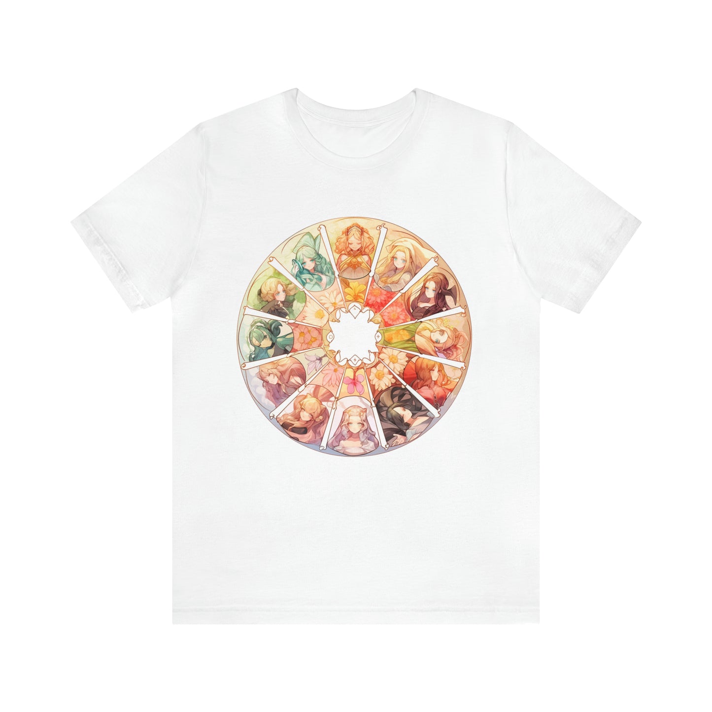 Anime Art Wheel of the Year Tee - Unique Pagan Gift for Her with a Stylish Twist