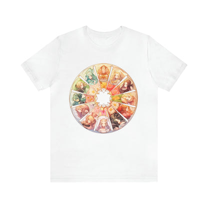 Anime Art Wheel of the Year Tee - Unique Pagan Gift for Her with a Stylish Twist