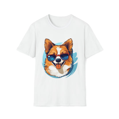 cute happy dog wearing sunglasses T-Shirt