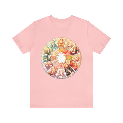 Anime Art Wheel of the Year Tee - Unique Pagan Gift for Her with a Stylish Twist