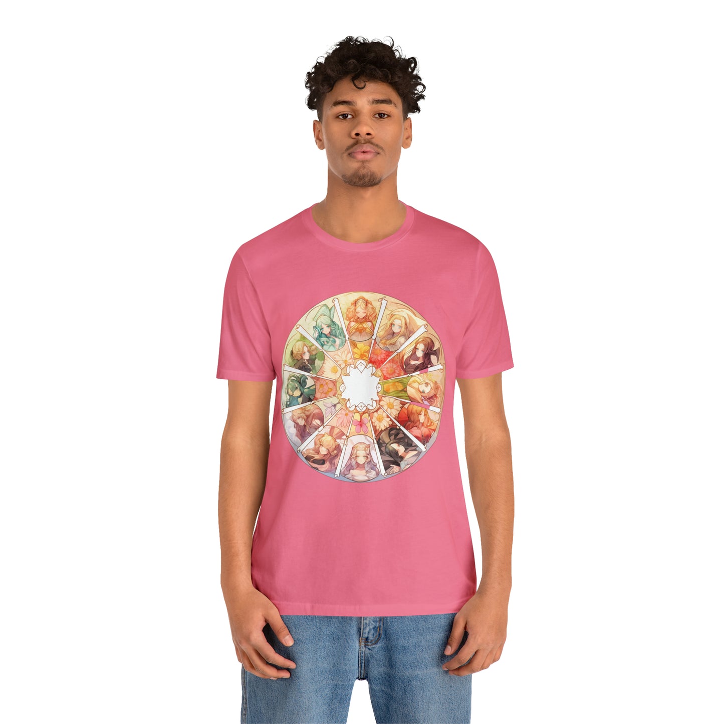 Anime Art Wheel of the Year Tee - Unique Pagan Gift for Her with a Stylish Twist