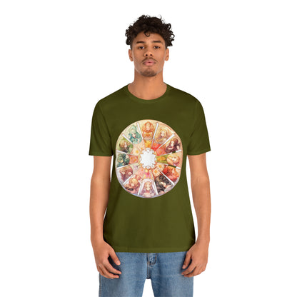 Anime Art Wheel of the Year Tee - Unique Pagan Gift for Her with a Stylish Twist