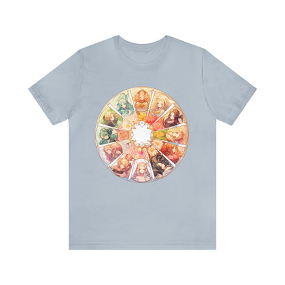 Anime Art Wheel of the Year Tee - Unique Pagan Gift for Her with a Stylish Twist