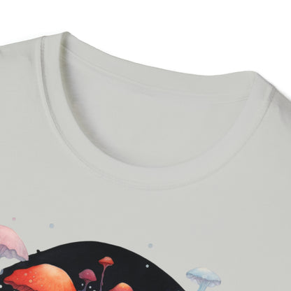 Dark Fae Mushrooms Watercolor Art Tee Shirt - Mystical Fantasy Fashion