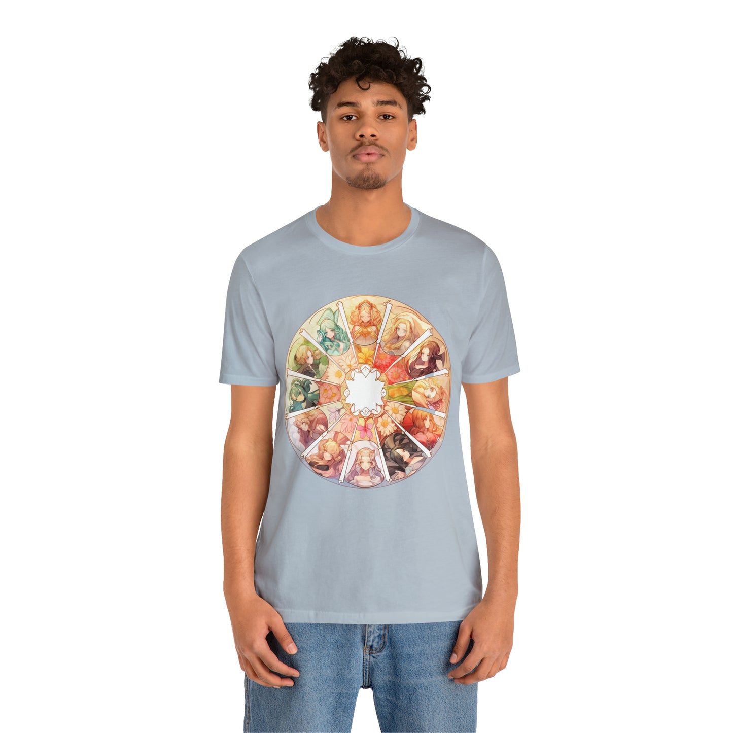 Anime Art Wheel of the Year Tee - Unique Pagan Gift for Her with a Stylish Twist