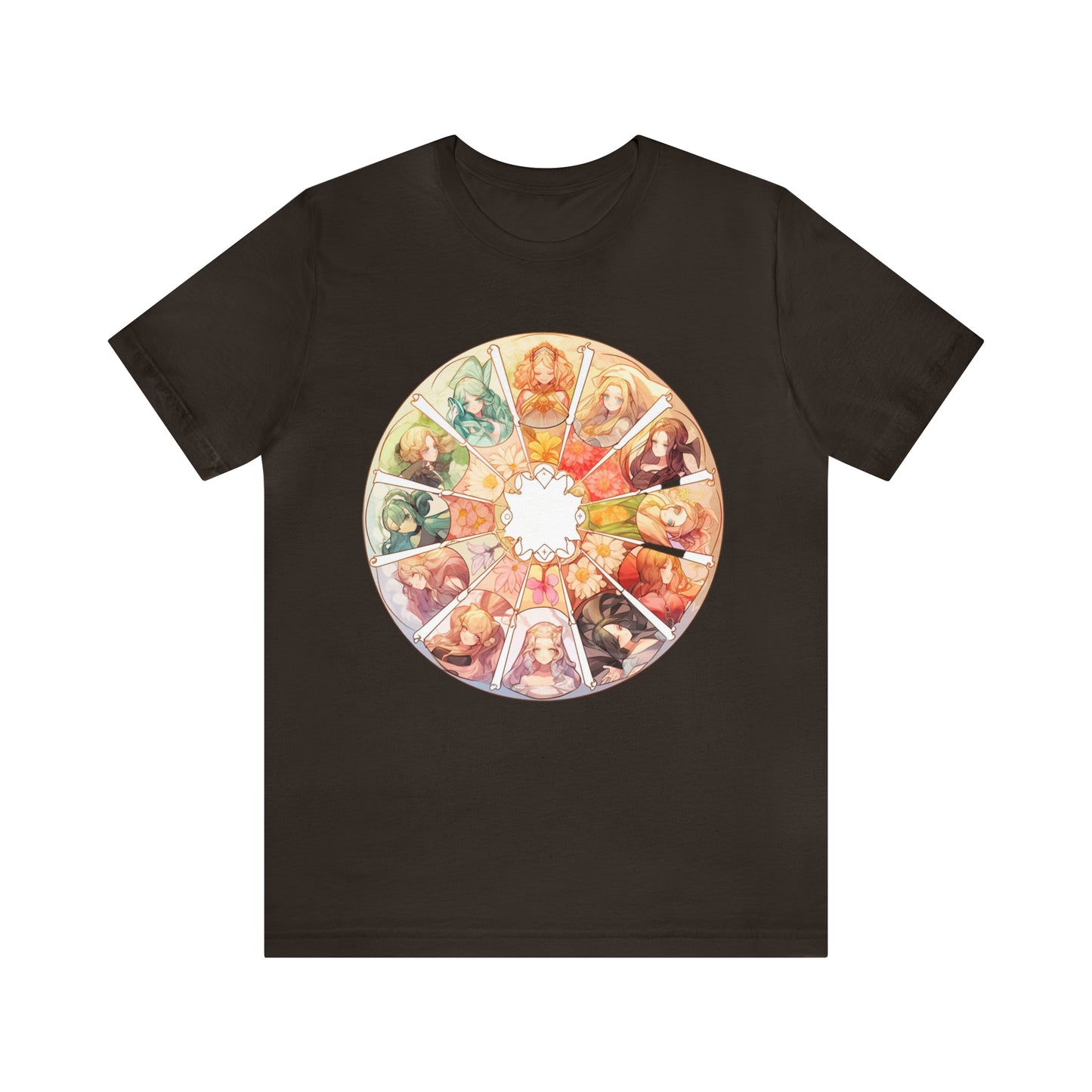 Anime Art Wheel of the Year Tee - Unique Pagan Gift for Her with a Stylish Twist