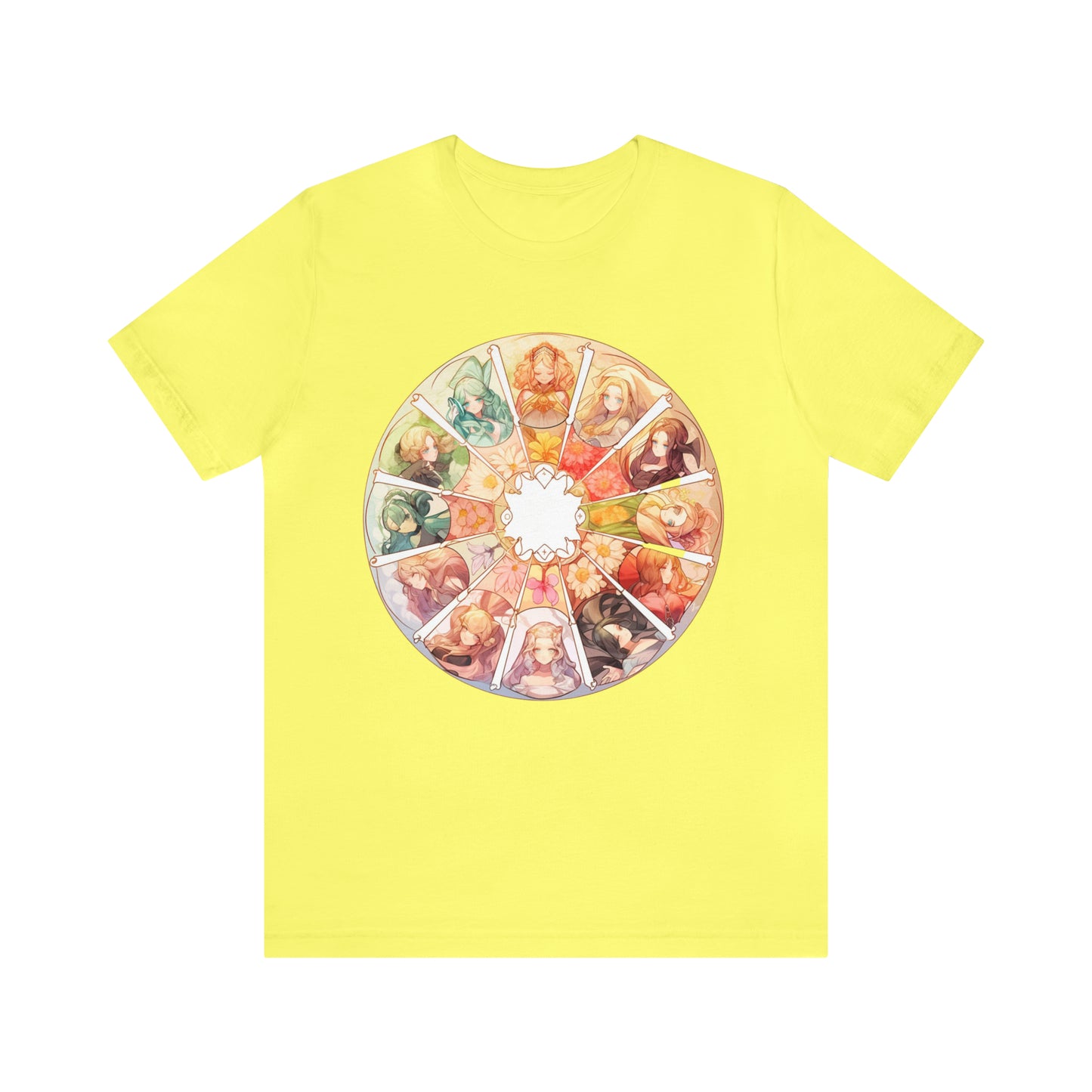 Anime Art Wheel of the Year Tee - Unique Pagan Gift for Her with a Stylish Twist