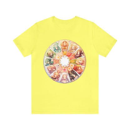 Anime Art Wheel of the Year Tee - Unique Pagan Gift for Her with a Stylish Twist