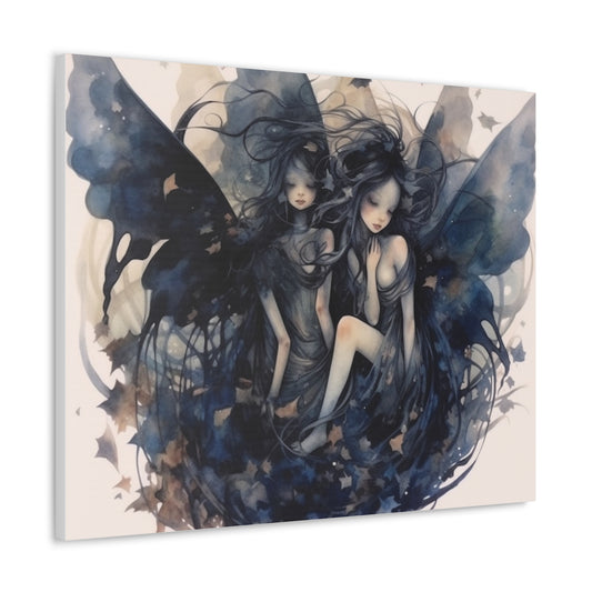 Dark Fairies Watercolor art Canvas Gallery Wraps