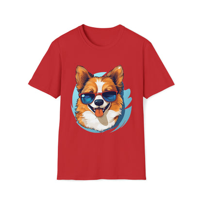 cute happy dog wearing sunglasses T-Shirt