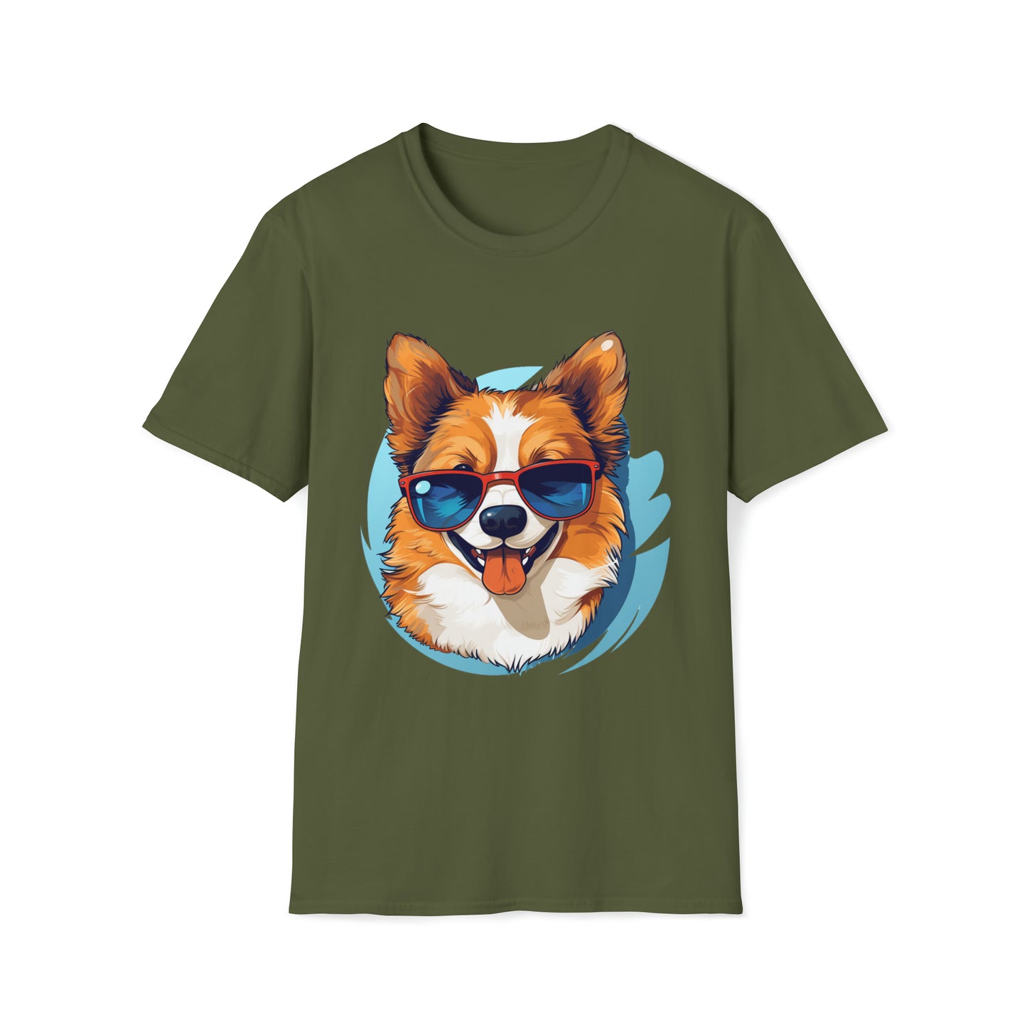 cute happy dog wearing sunglasses T-Shirt