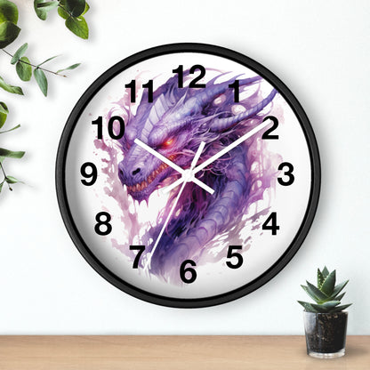 Purple Dragon Wall Clock - Unique Timepiece with Mystical Charm