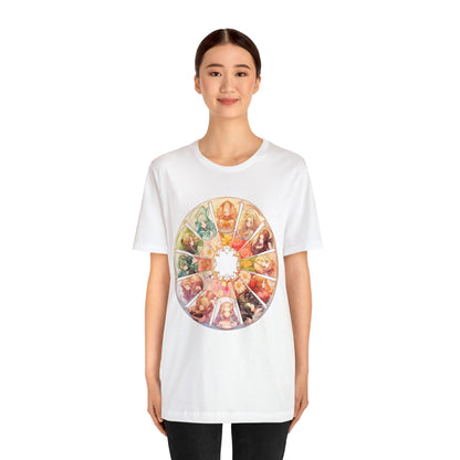 Anime Art Wheel of the Year Tee - Unique Pagan Gift for Her with a Stylish Twist