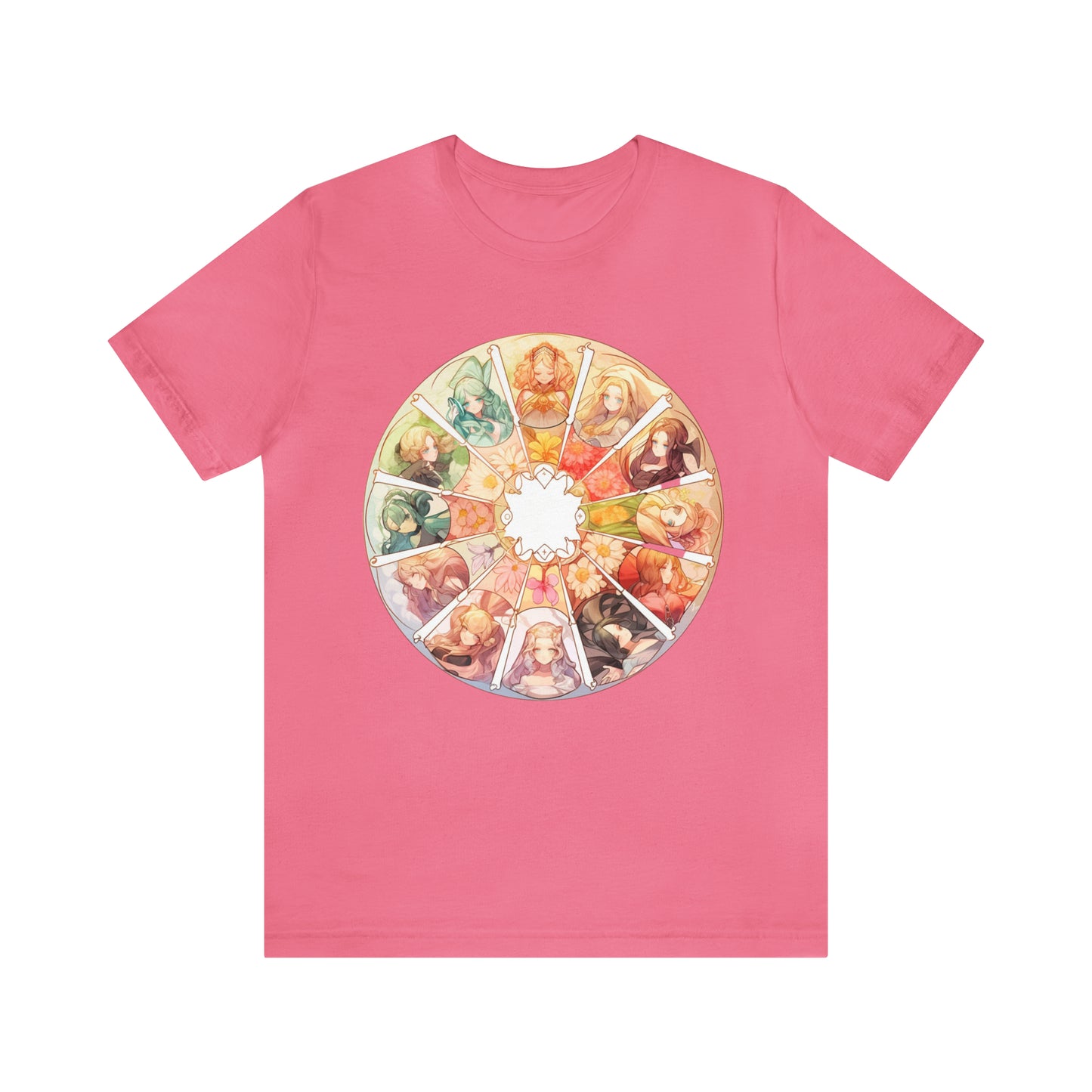 Anime Art Wheel of the Year Tee - Unique Pagan Gift for Her with a Stylish Twist