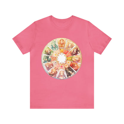 Anime Art Wheel of the Year Tee - Unique Pagan Gift for Her with a Stylish Twist