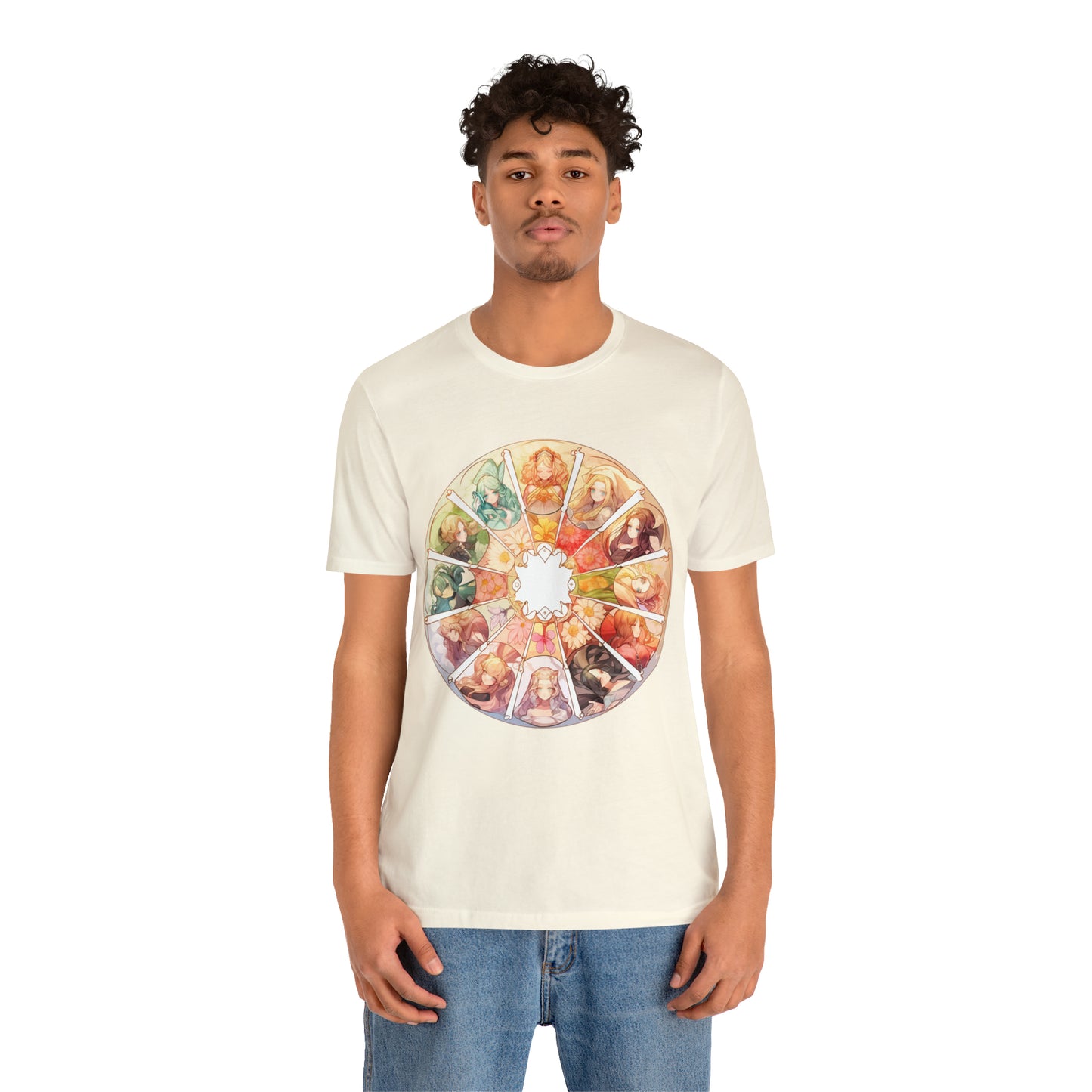 Anime Art Wheel of the Year Tee - Unique Pagan Gift for Her with a Stylish Twist