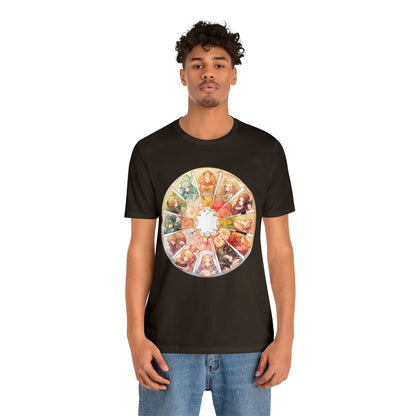 Anime Art Wheel of the Year Tee - Unique Pagan Gift for Her with a Stylish Twist